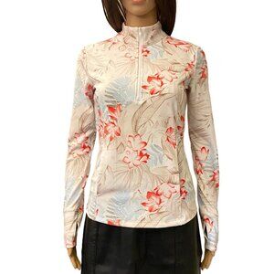 Tommy Bahama Everyday Active Women's 1/2 Zip Jacket Floral Pockets Size M NWT